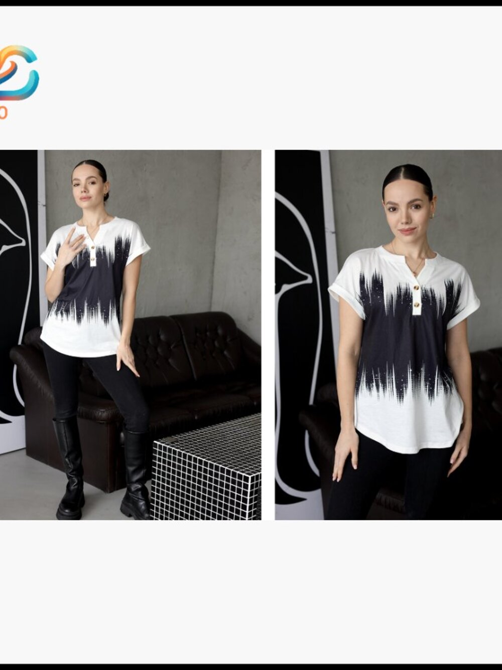 Short Sleeve V-Neck Blouse, Stretch Polyester, Work Casual Summer Top - Picture 6 of 7